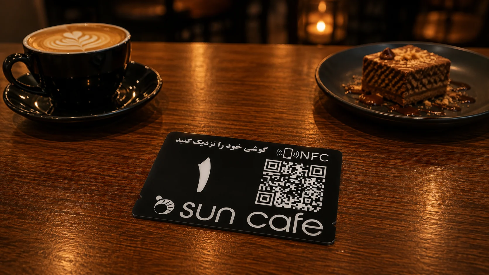 استند بارکد منو رستوران شماره دار با کیو ار کد و NFC (کد 104)